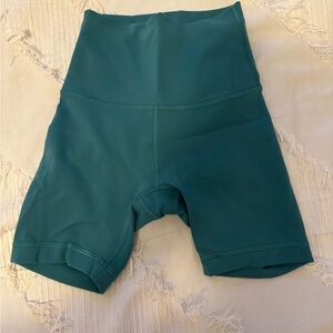 Lululemon Green Bike Shorts High-Waisted Athletic
